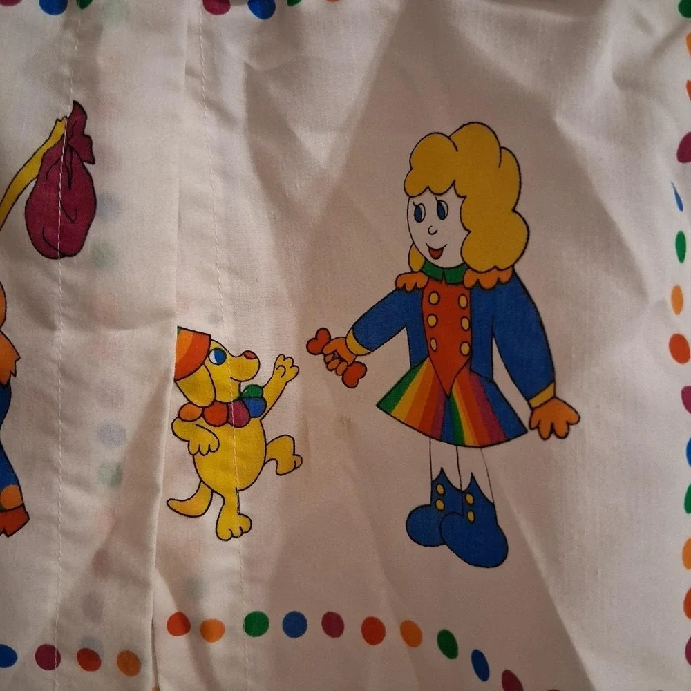 Vintage 80s Rainbow Circus Clown Diaper‎ Stacker AOP EUC